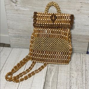 Wooden Beaded Mini Backpack
